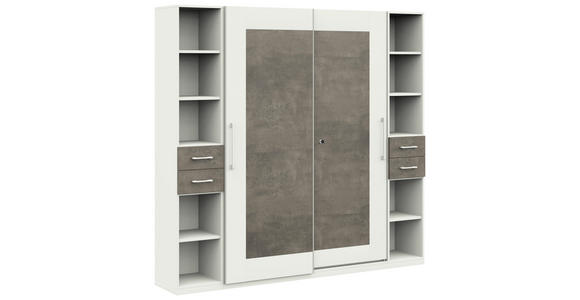 AKTENSCHRANK Anthrazit, Weiß - Anthrazit/Weiß, Basics, Holzwerkstoff (240/220,5/41,9cm) - Moderano