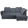 ECKSOFA Anthrazit Chenille  - Chromfarben/Anthrazit, KONVENTIONELL, Kunststoff/Textil (260/205cm) - Carryhome