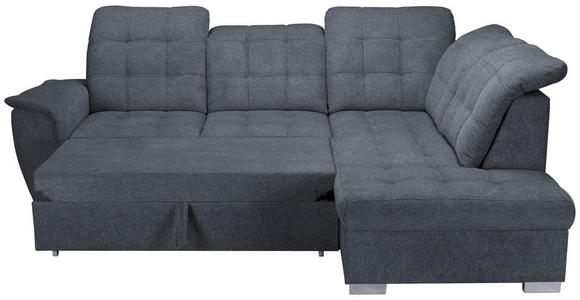 ECKSOFA Anthrazit Chenille  - Chromfarben/Anthrazit, KONVENTIONELL, Kunststoff/Textil (260/205cm) - Carryhome
