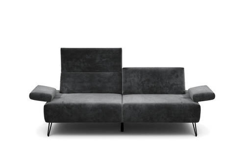 2,5-SITZER in Samt Anthrazit  - Anthrazit/Schwarz, Design, Textil/Metall (204-234/85/86-94cm) - SENSOO