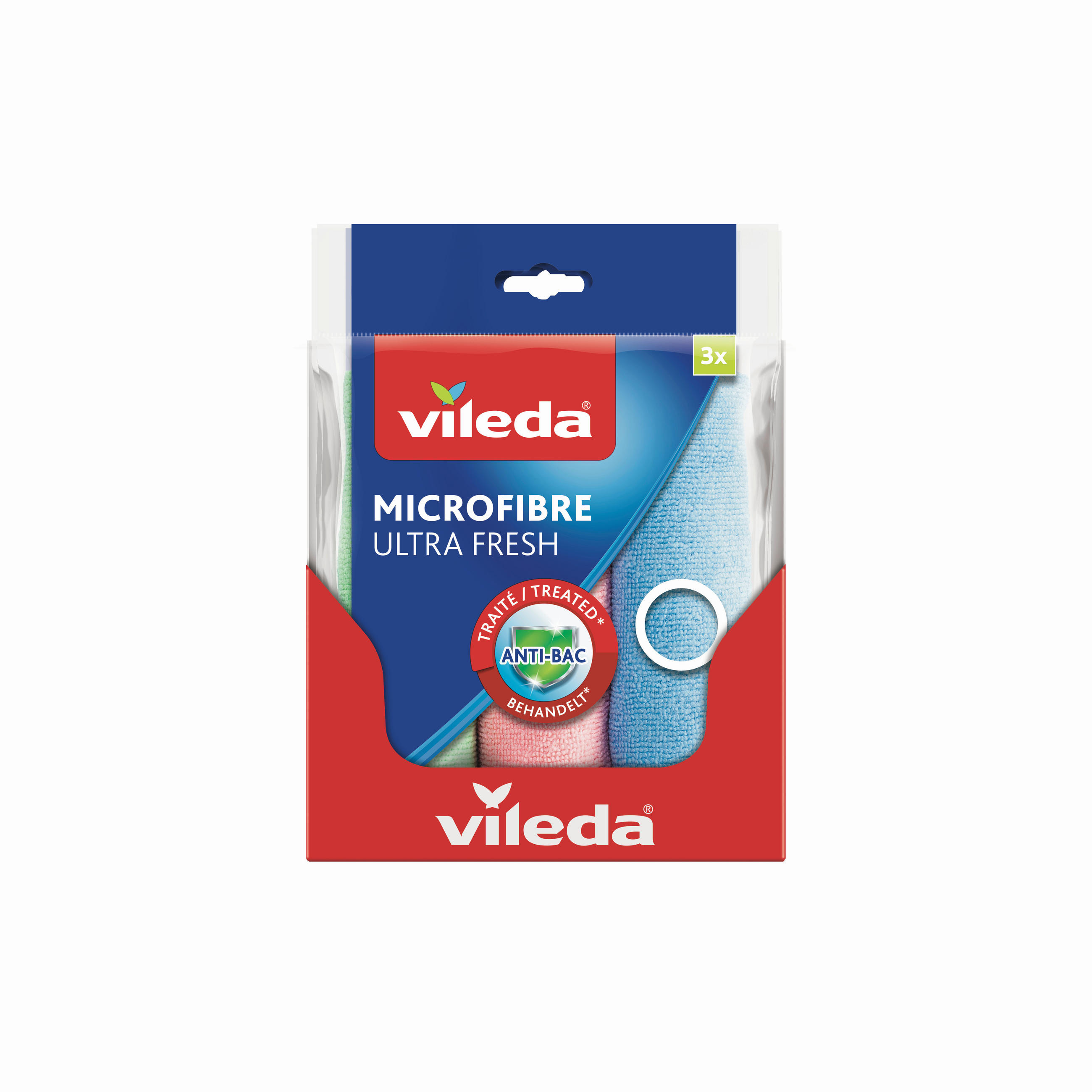 LAVETĂ DIN MICROFIBRĂ - verde pastel/albastru pastel, Basics, textil (30/30/0cm) - Vileda