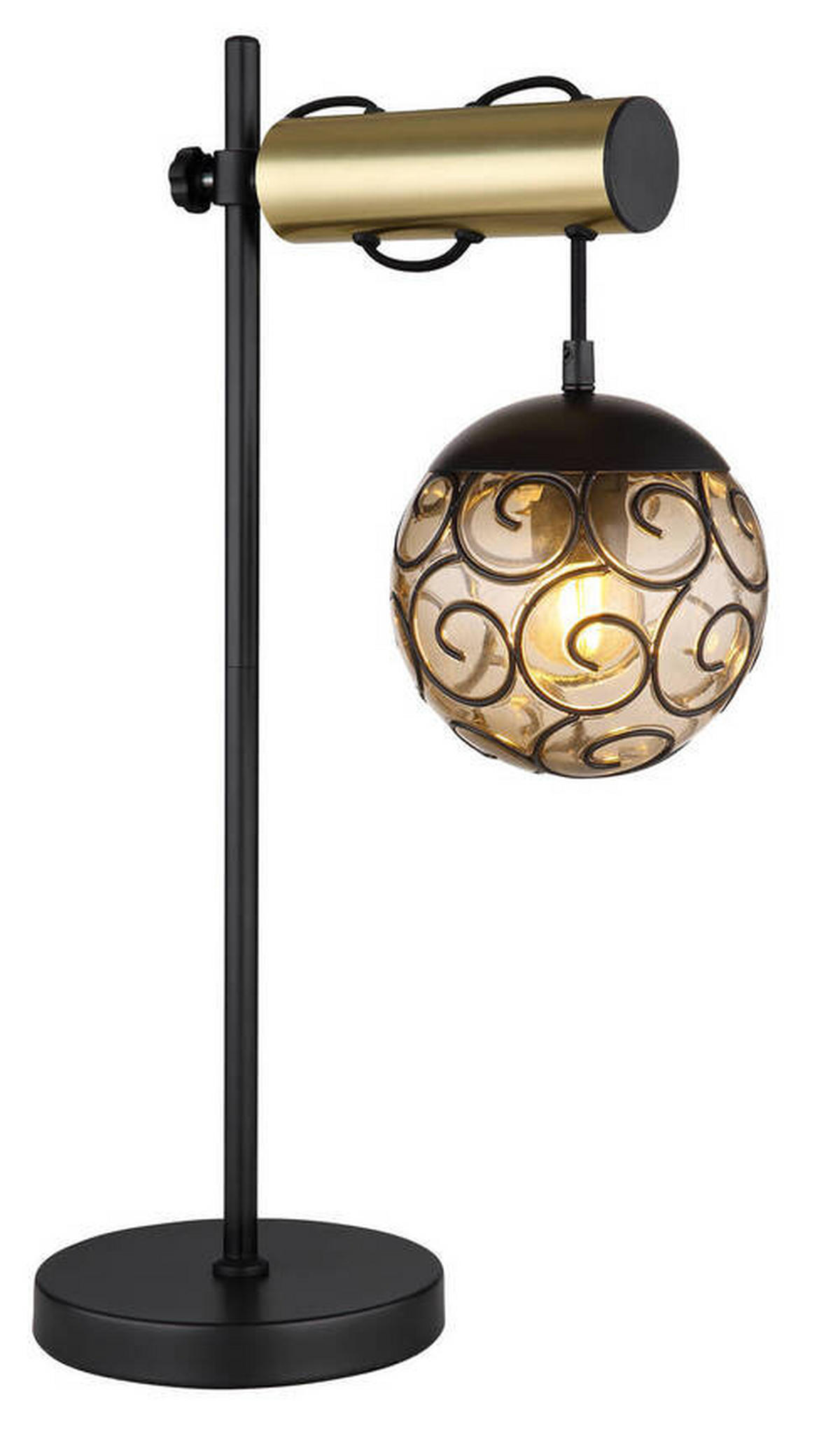 TISCHLEUCHTE - Goldfarben/Schwarz, Konventionell, Kunststoff/Metall (34/18/55cm) - Globo