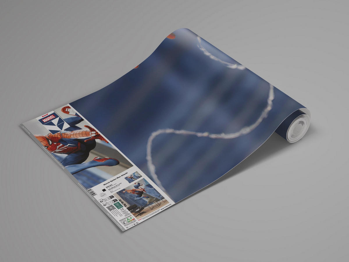 FOTOTAPETE SPIDER-MAN ATTACK!  - Blau, Design, Textil (400/250cm) - Marvel