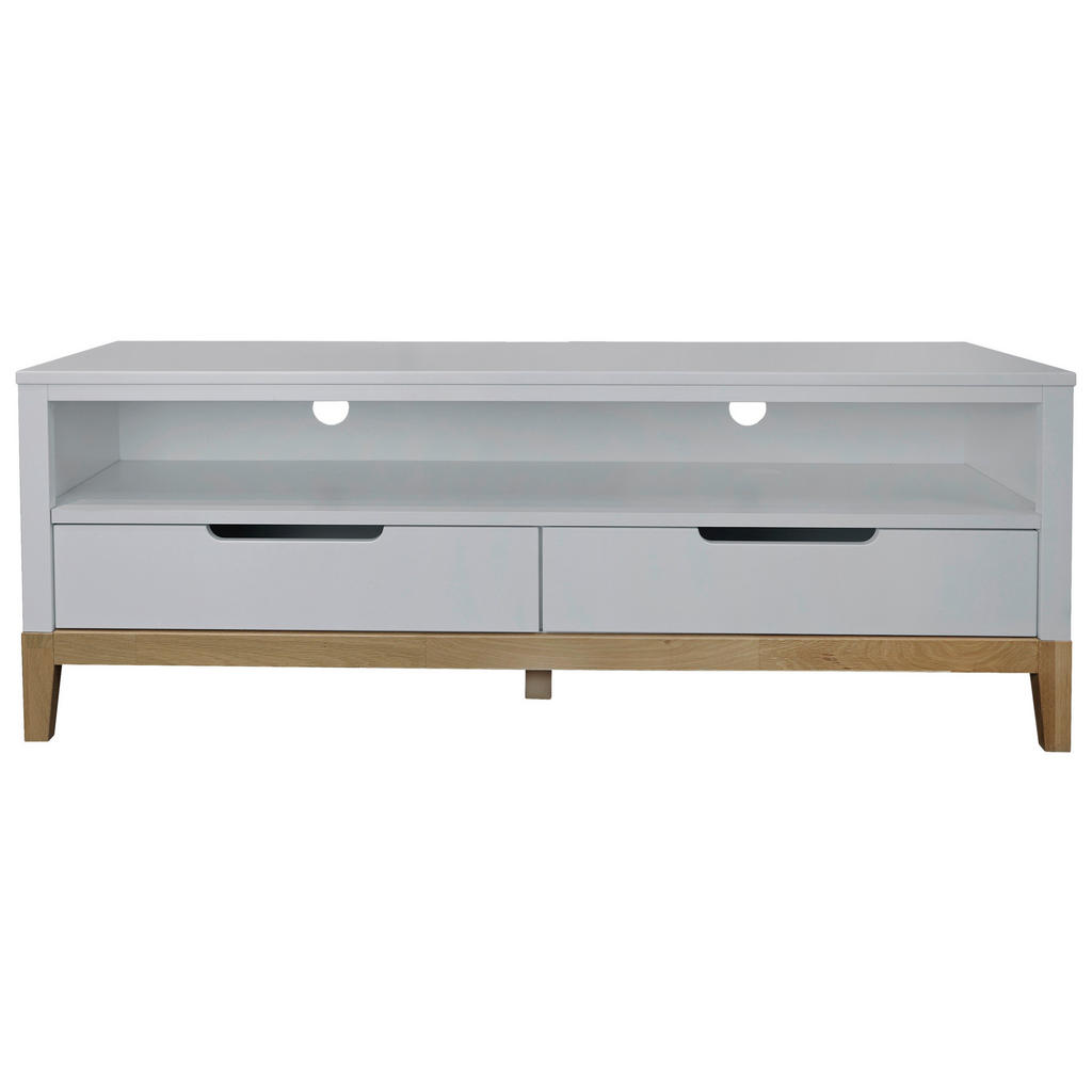 Thumbnail - Stylife Lowboard, Grau, Holz, Holzwerkstoff, Eiche, massiv, 2 Schubladen, 135x50x40 cm, Beimöbel erhältlich, stehend, Ho...