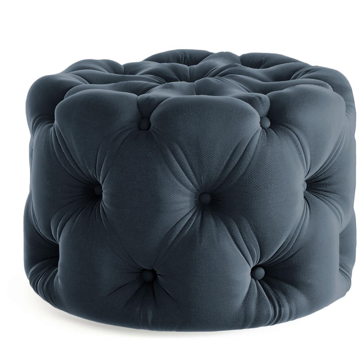 HOCKER in Textil Dunkelblau  - Schwarz/Dunkelblau, Design, Kunststoff/Textil (60/39/60cm) - P & B