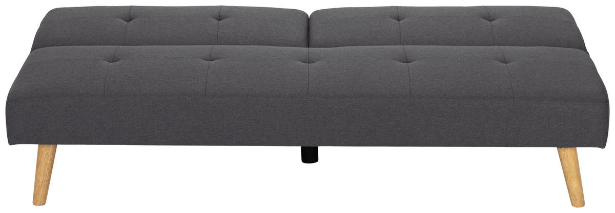 ROZKLÁDACÍ POHOVKA, textil, tmavě šedá - tmavě šedá/přírodní barvy, Basics, dřevo/textil (178/76/88cm) - MID.YOU
