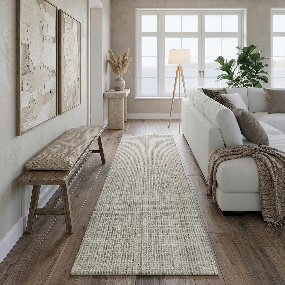 LÄUFER 80/230 cm Hamptons FOURTEEN Greige  - Greige, Basics, Textil (80/230cm) - WECON HOME