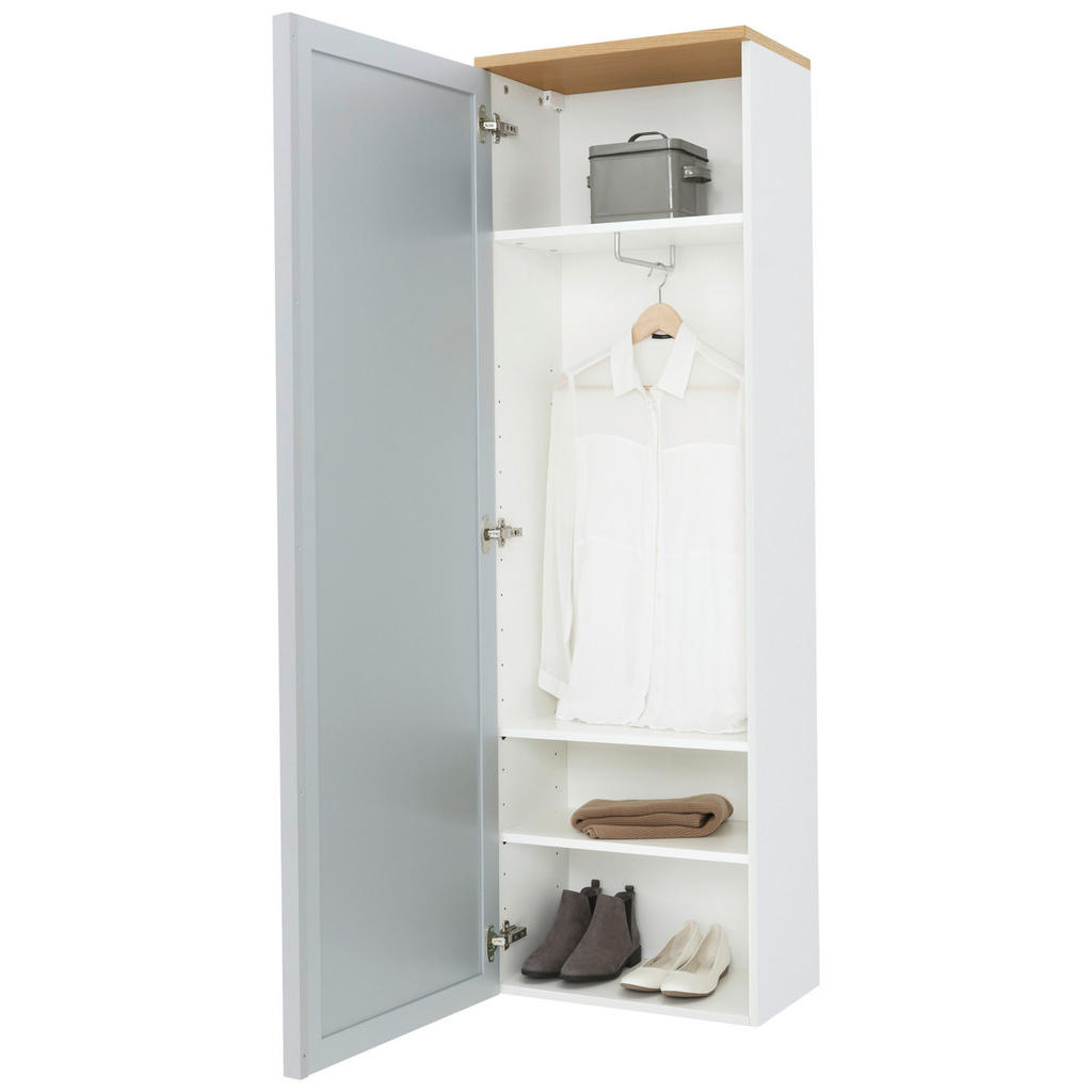 Thumbnail - Garderobe, Weiß, Holz, Glas, Holzwerkstoff, 6-teilig, Balkeneiche, furniert, 285x195x31 cm, Goldenes M, Made in Germany,...