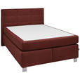 BOXSPRINGBETT 140/200 cm  in Rotbraun  - Rotbraun/Alufarben, KONVENTIONELL, Textil/Metall (140/200cm) - Dieter Knoll