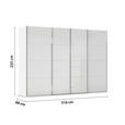 SCHWEBETÜRENSCHRANK  in Weiß  - Chromfarben/Weiß, KONVENTIONELL, Glas/Holzwerkstoff (316/235/68cm) - Novel