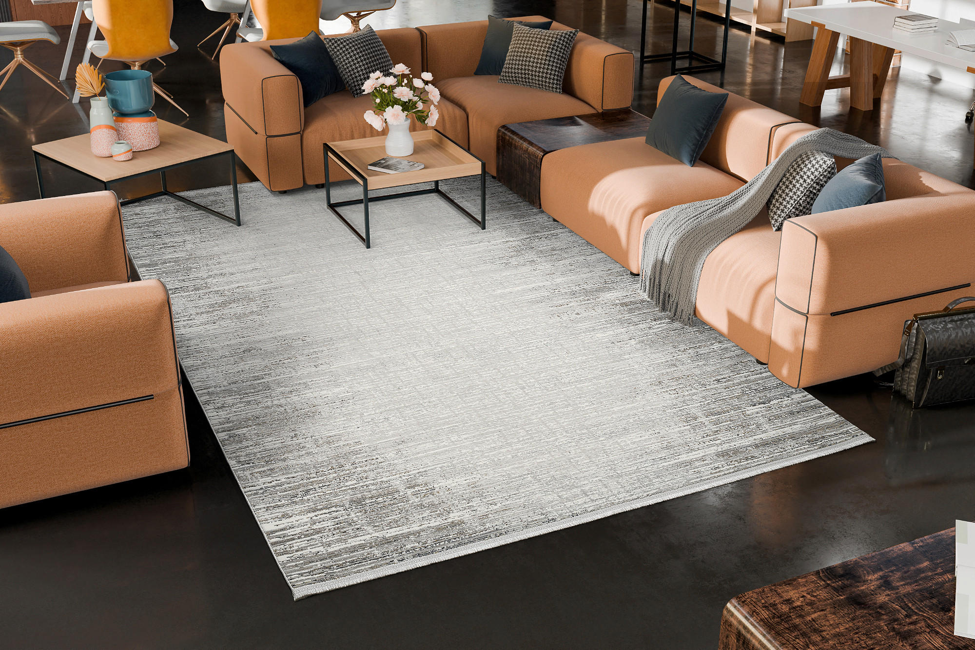 WEBTEPPICH 194/290 cm DESERT Grau, Hellgrau  - Hellgrau/Grau, Design, Textil (194/290cm) - Musterring