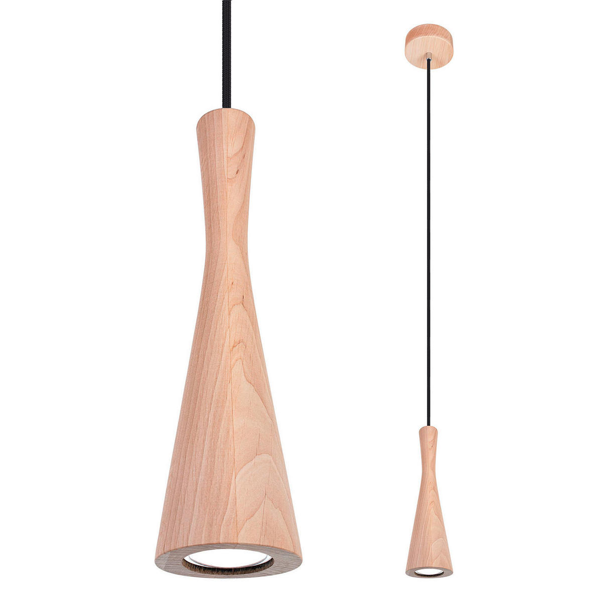 ZÁVĚSNÉ SVÍTIDLO, 10/90-140 cm  - černá/barvy olše, Natur, dřevo (10/90-140cm)