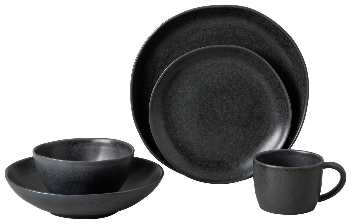 KOMBISERVICE Schwarz LIVIA 5-teilig 1 Personen  - Schwarz, Basics, Keramik - Costa Nova