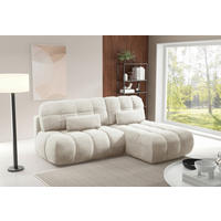 ECKSOFA TARANTO Beige Webstoff  - Beige/Schwarz, Design, Kunststoff/Textil (172/225cm) - Livetastic