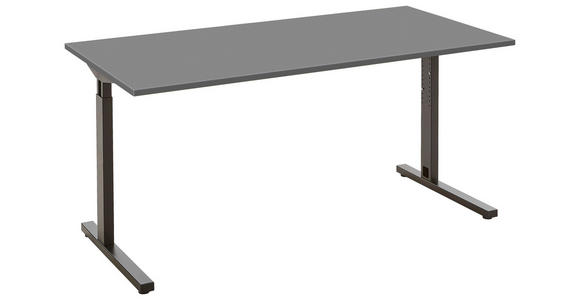 SCHREIBTISCH höhenverstellbar - Schwarz/Graphitfarben, MODERN, Holzwerkstoff/Metall (160/80/70-80cm) - Novel