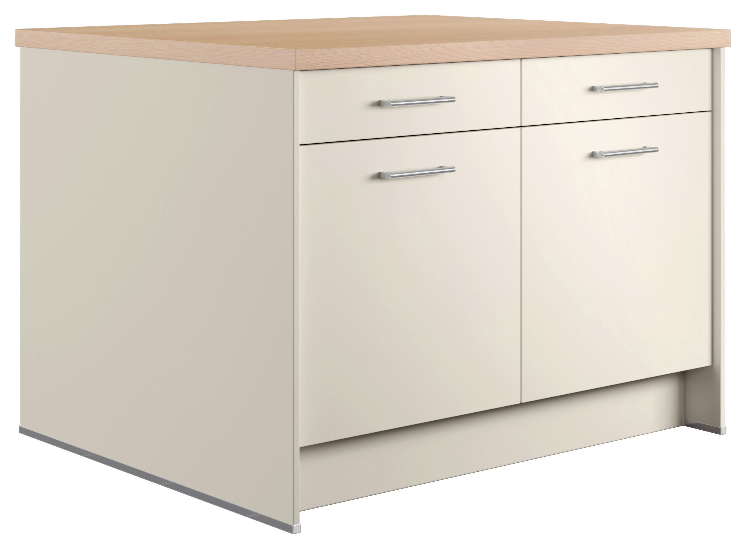 KÜCHENINSEL 123,4/91,8/96,6 cm  in Eichefarben, Magnolie  - Edelstahlfarben/Eichefarben, Basics, Holzwerkstoff/Metall (123,4/91,8/96,6cm) - Impuls