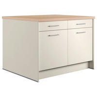 KÜCHENINSEL 123,4/91,8/96,6 cm  in Eichefarben, Magnolie  - Edelstahlfarben/Eichefarben, Basics, Holzwerkstoff/Metall (123,4/91,8/96,6cm) - Impuls