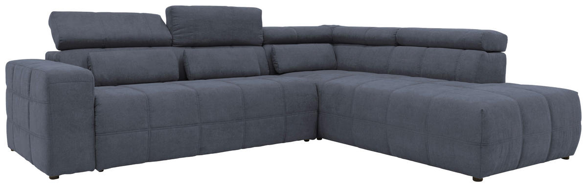 ECKSOFA Dunkelgrau Mikrofaser  - Dunkelgrau/Schwarz, Design, Kunststoff/Textil (275/228cm) - MID.YOU