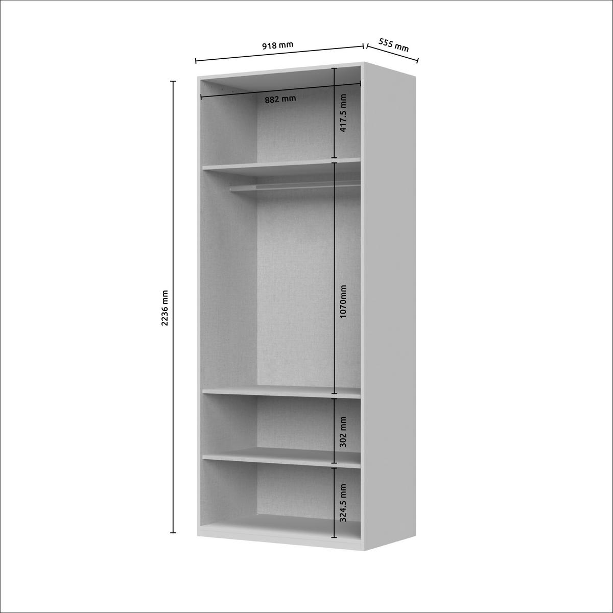 ORMAR SA KLASIČNIM VRATIMA  92/224/56 cm  - Dizajnerski, pločasti materijal (92/224/56cm)