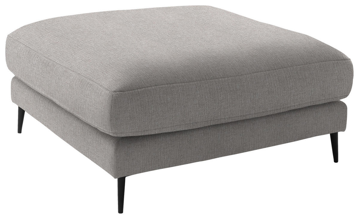 ECKSOFA in Flachgewebe Sandfarben  - Sandfarben/Schwarz, Design, Textil/Metall (253/177cm) - Dieter Knoll