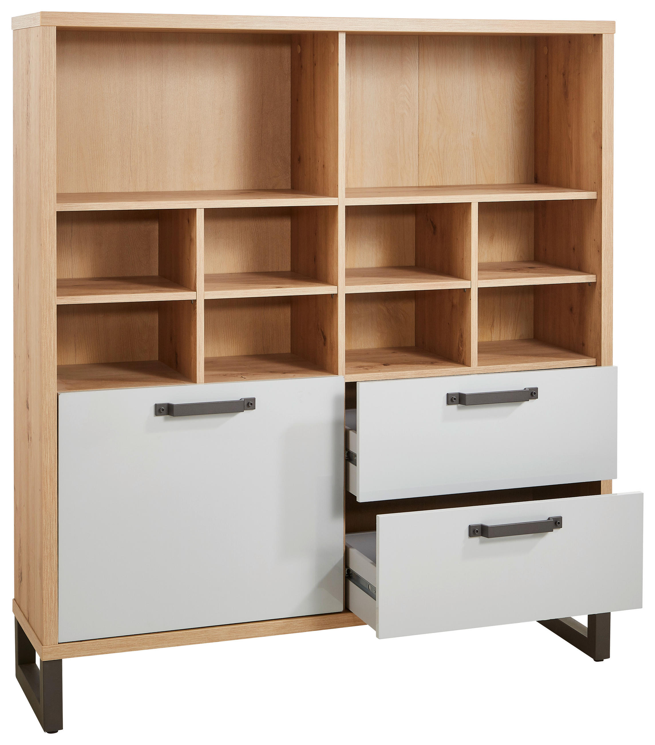 HIGHBOARD  in 131,6/147,2/35 cm  - Dunkelgrau/Eiche Artisan, MODERN, Holzwerkstoff/Metall (131,6/147,2/35cm) - Xora