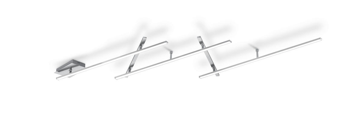 LED-DECKENLEUCHTE 245/50/6,5 cm   - Weiß/Nickelfarben, Trend, Kunststoff/Metall (245/50/6,5cm) - Novel