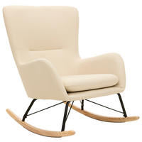 SCHAUKELSTUHL in Webstoff Creme  - Creme/Naturfarben, LIFESTYLE, Holz/Textil (71/94/91cm) - MID.YOU