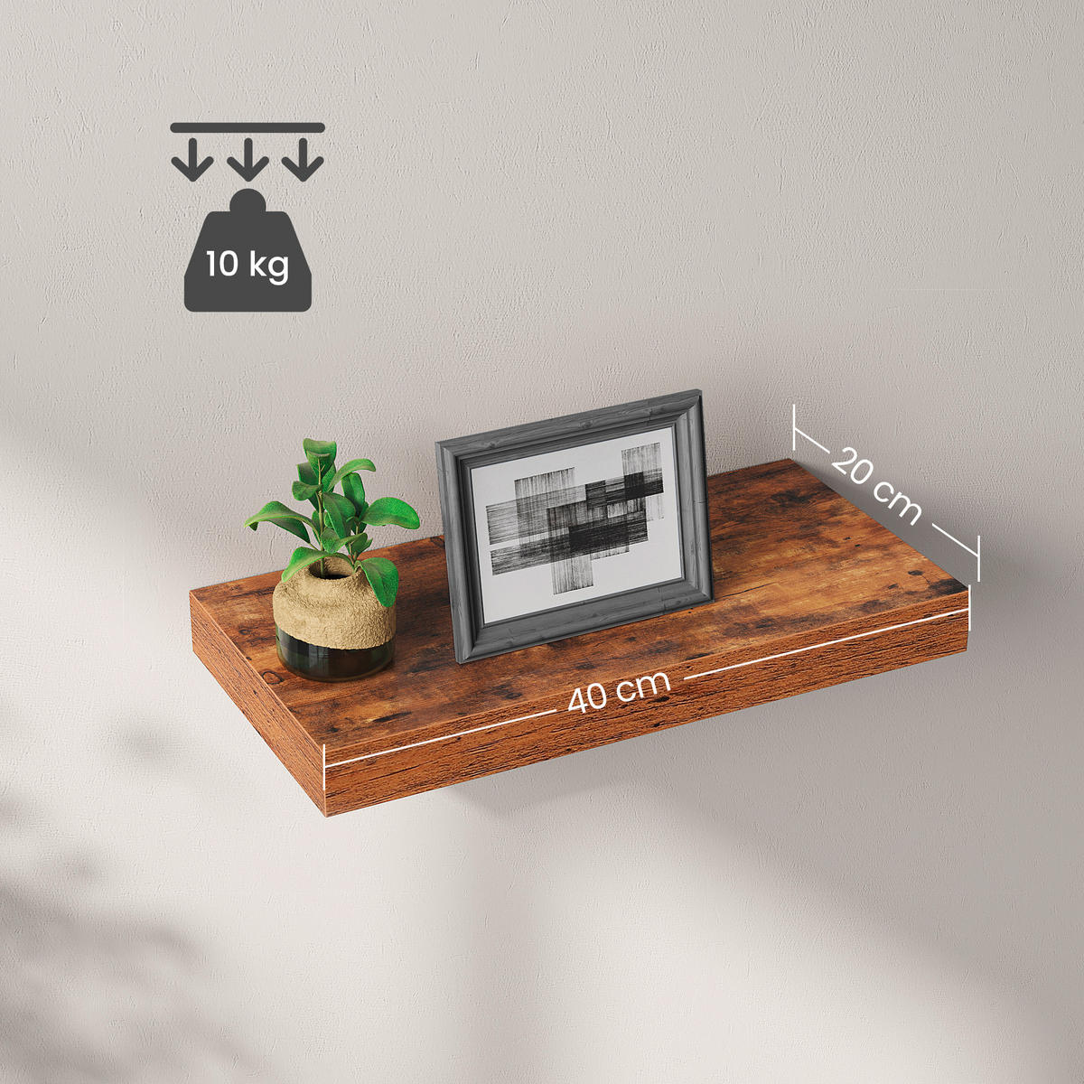 WANDBOARD in 40/3.8/20 cm Braun, Schwarz  - Schwarz/Braun, Trend, Holzwerkstoff (40/3.8/20cm) - Boxxx