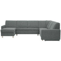 WOHNLANDSCHAFT  in Mikrovelours Graugrün  - Alufarben/Graugrün, KONVENTIONELL, Kunststoff/Textil (158/322/236cm) - Sedda