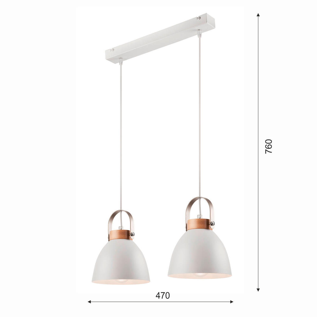 HÄNGELEUCHTE 76/37/12 cm  - Weiß Hochglanz, KONVENTIONELL, Holz/Metall (76/37/12cm)