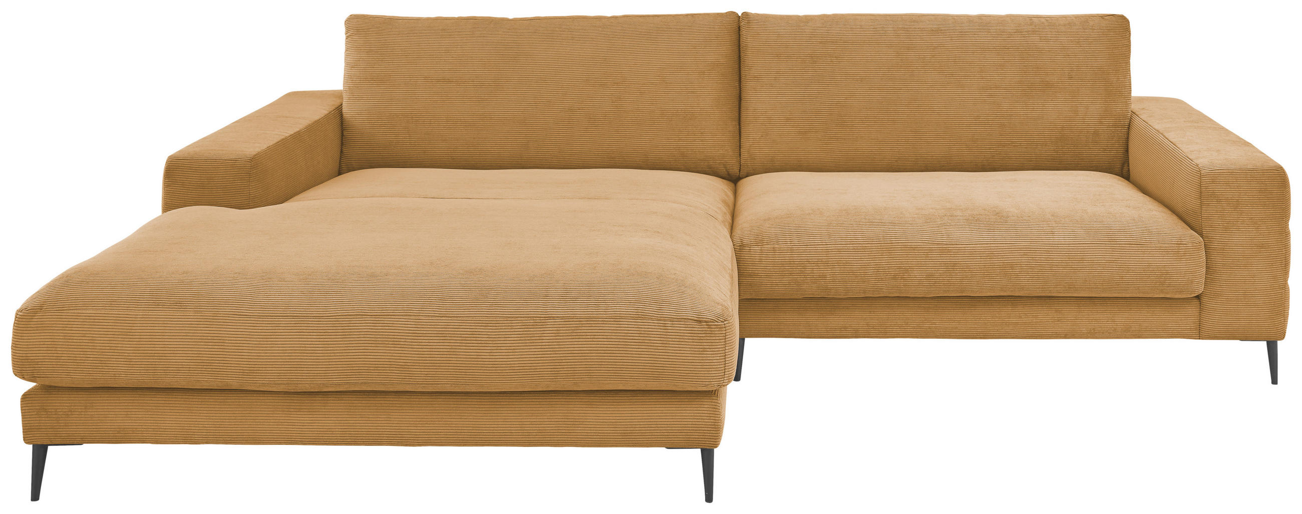 ECKSOFA Gelb Feincord  - Gelb/Schwarz, Design, Textil/Metall (207/293cm) - Dieter Knoll