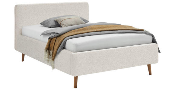 POLSTERBETT 140/200 cm  in Creme  - Eichefarben/Creme, Design, Holz/Textil (140/200cm) - Xora