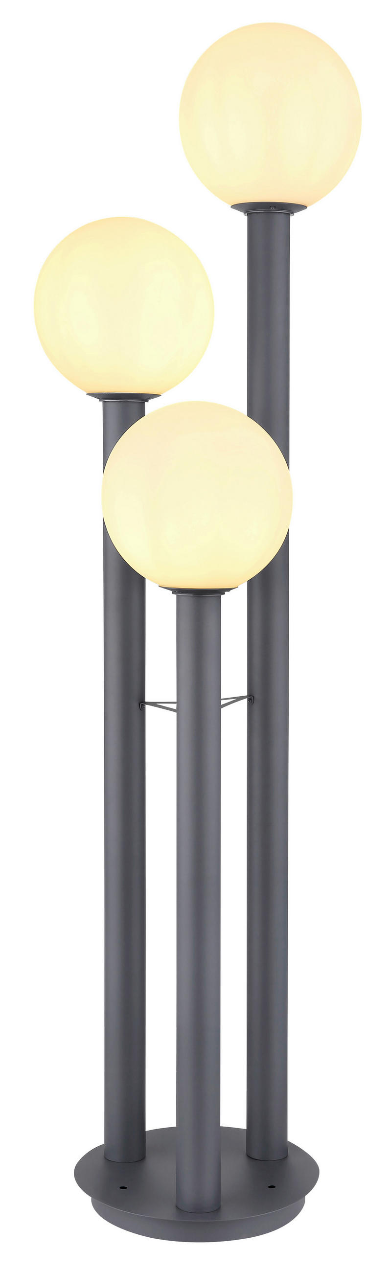 WEGELEUCHTE - Weiss/Anthrazit, Basics, Glas/Metall (45/160cm) - Globo