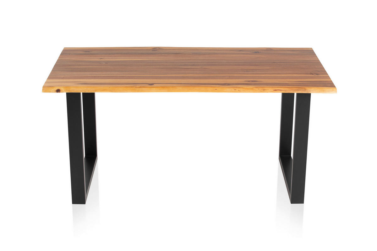 ESSTISCH in Holz 160/85/77 cm  - Cognac/Schwarz, MODERN, Holz/Metall (160/85/77cm) - Livetastic
