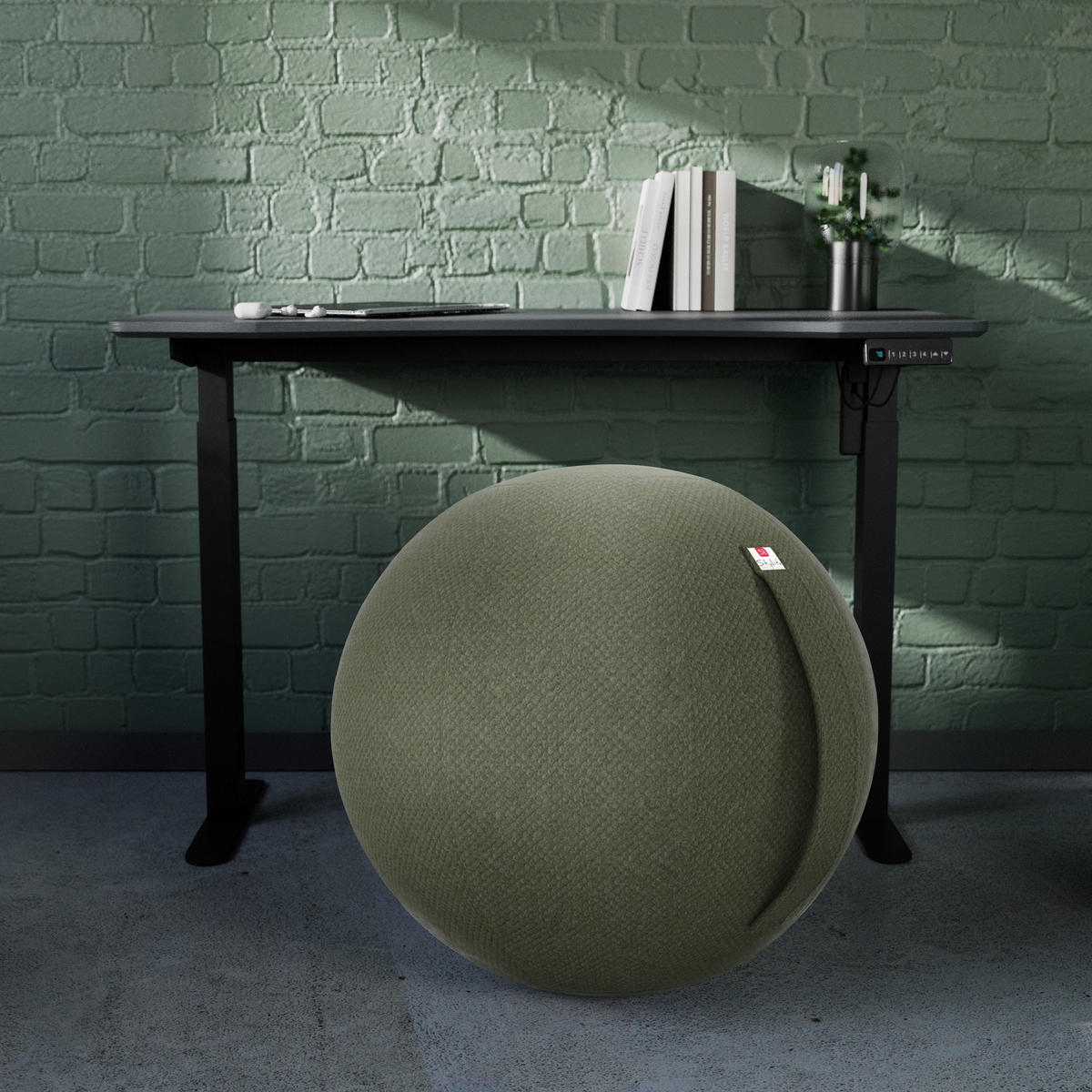 SITZBALL Plüsch  - Grün, Design, Textil (60/60/60cm) - Stylife