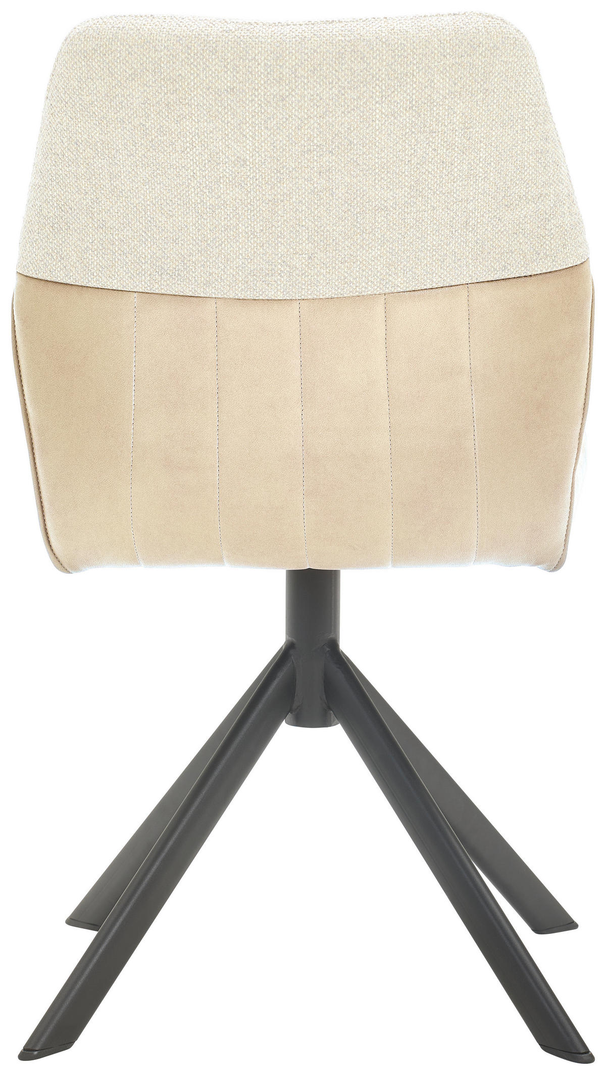 STUHL  in Lederlook, Webstoff  - Beige/Schwarz, Konventionell, Textil/Metall (49,5/87/62,5cm) - Valdera