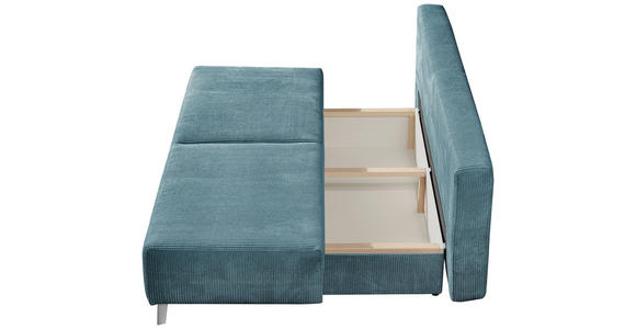 SCHLAFSOFA Spicy  mit Fußauswahl, Stoffauswahl, Rücken echt Cord Petrol  - Petrol, MODERN, Textil/Metall (193/85/88cm) - Novel