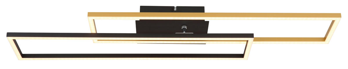 LED-DECKENLEUCHTE    80/60/7,5 cm  - Goldfarben/Opal, Design, Kunststoff/Metall (80/60/7,5cm) - Globo