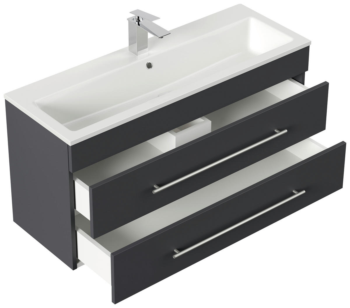 BADEZIMMER  in 100 cm  - Graphitfarben/Weiß, MODERN, Keramik/Holzwerkstoff (100cm) - MID.YOU