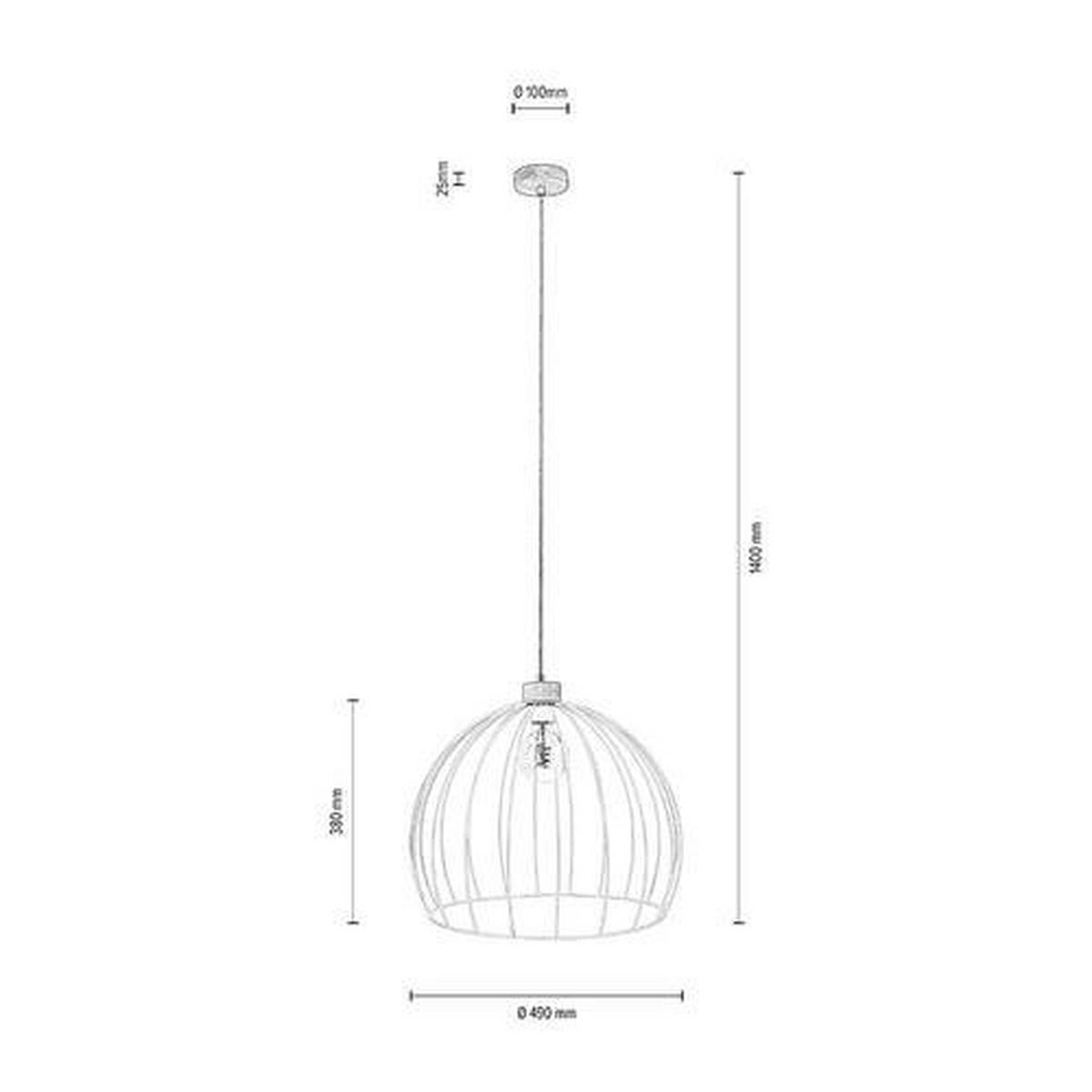 PENDELLEUCHTE Caro 49/148 cm   - Schwarz, MODERN, Holz/Metall (49/148cm)