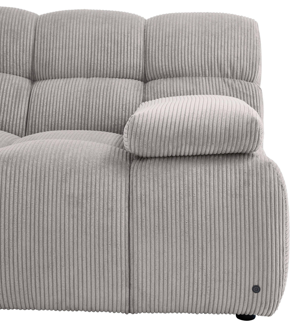 ECKSOFA Grau Cord Rücken echt  - Schwarz/Grau, KONVENTIONELL, Kunststoff/Textil (195/265cm) - Tom Tailor