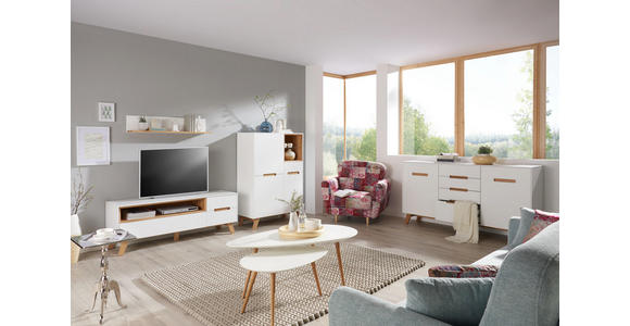 TV-ELEMENT 153/54,5/41 cm - Eichefarben/Weiß, Design, Holz/Holzwerkstoff (153/54,5/41cm) - Hom`in