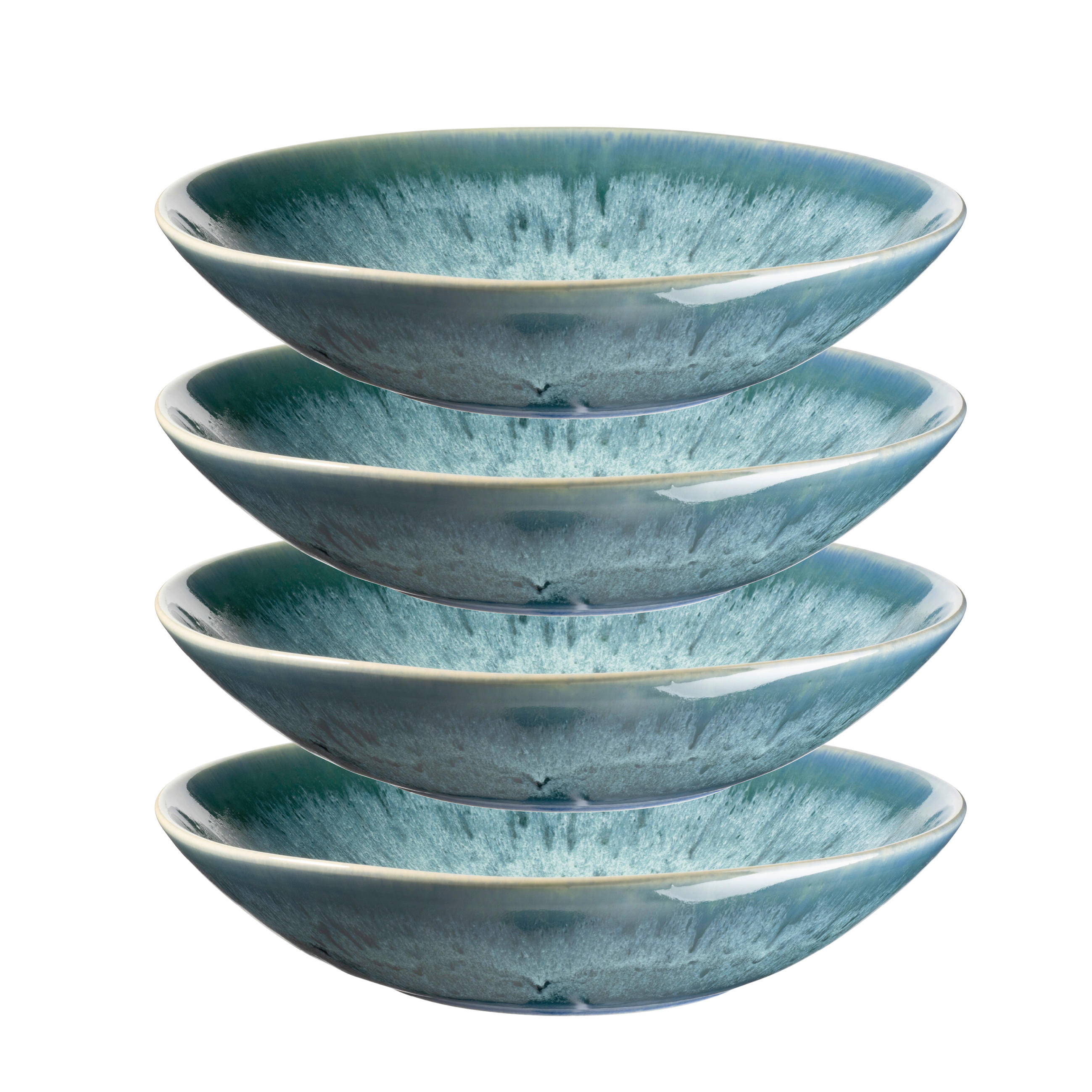 SUPPENTELLERSET Blau 4-teilig Steinzeug CARELLIA  - Blau, Basics, Keramik (22,5/5cm) - Mäser