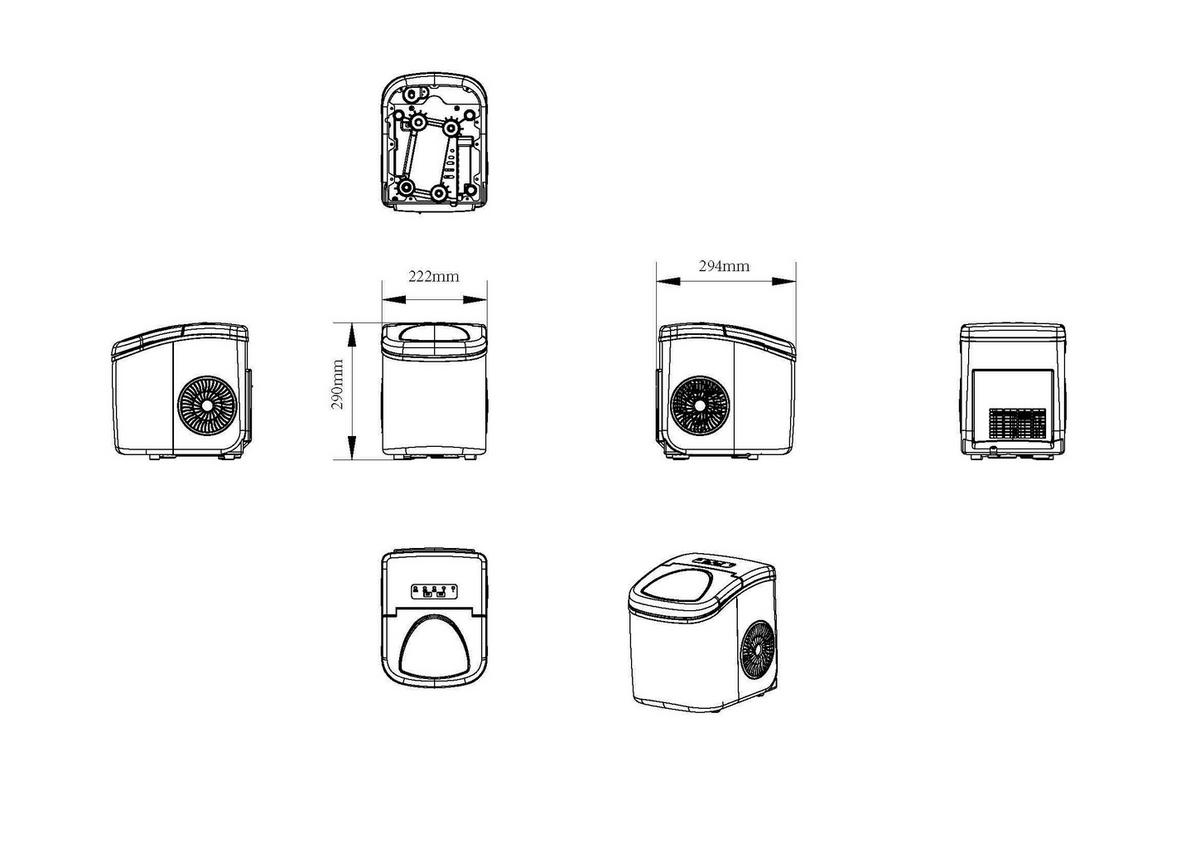 EISWÜRFELMASCHINE  - Schwarz, Basics, Kunststoff/Metall (22,2/29,4/29cm) - Atrigo
