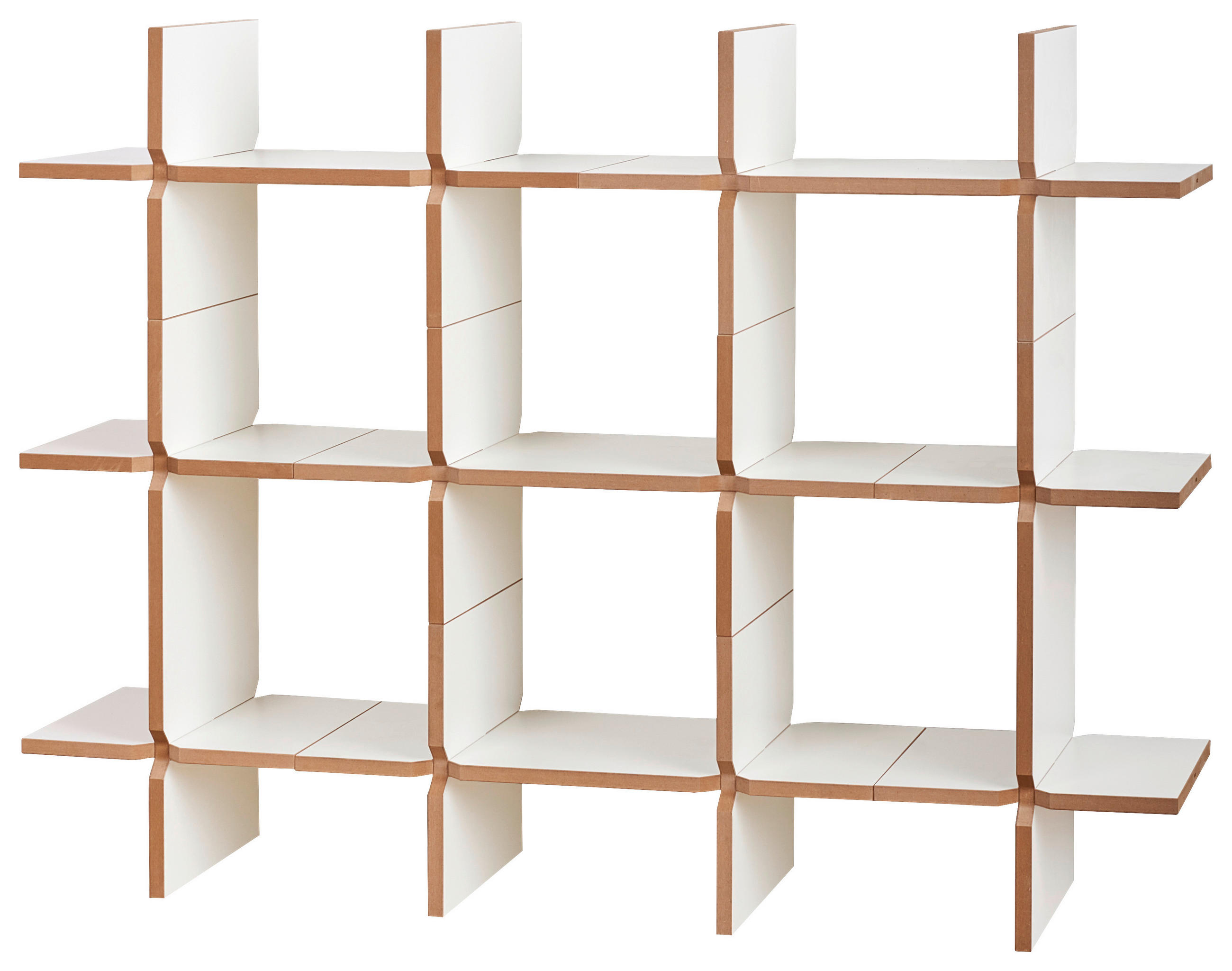 AKTENREGAL Buchefarben, Weiß  - Buchefarben/Weiß, MODERN, Holzwerkstoff (140/105/35cm) - Tojo