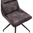 STUHL  Sitzfläche 360° drehbar Webstoff  Schwarz, Dunkelbraun  - Dunkelbraun/Schwarz, Design, Textil/Metall (52/92/61cm) - Carryhome