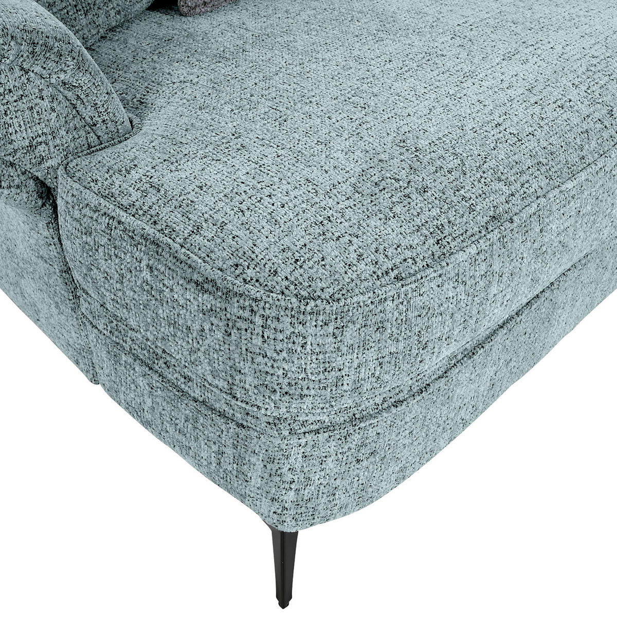 XXL-SESSEL in Chenille Türkis  - Türkis/Schwarz, Romantik / Landhaus, Textil/Metall (125/102/137cm) - Landscape
