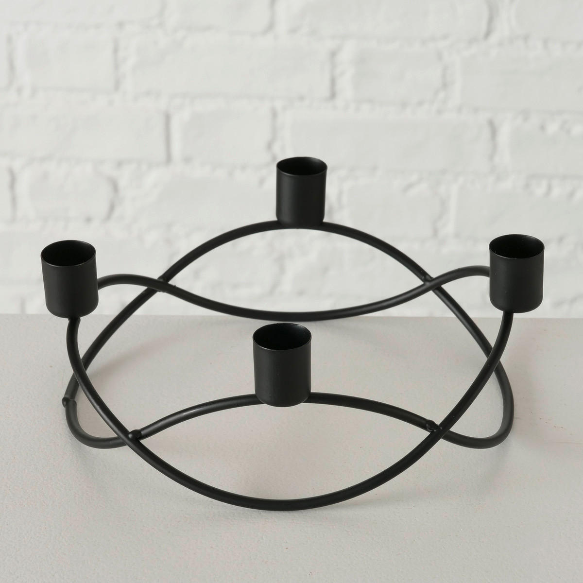 GYERTYATARTÓ - fekete, Basics, fém (22/22/8cm)