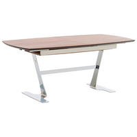 ESSTISCH in Holz, Metall, Holzwerkstoff 180-230/95/77 cm  - Chromfarben/Nussbaumfarben, Design, Holz/Holzwerkstoff (180-230/95/77cm) - Joop!