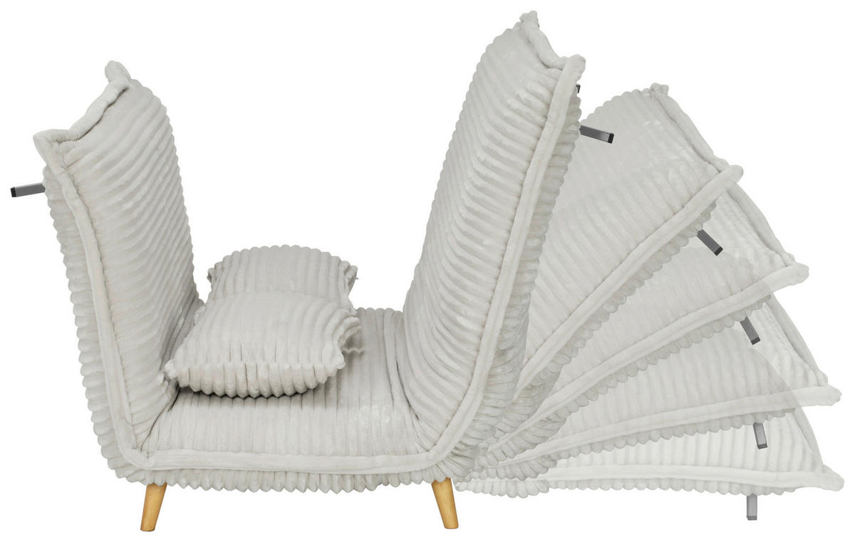 SCHLAFSOFA Cord Weiß  - Walnussfarben/Weiß, MODERN, Holz/Textil (92/216/87/26/150cm) - Livetastic